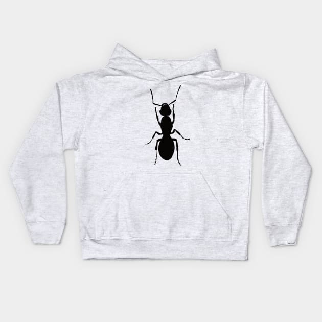 Black Field Ant Queen Kids Hoodie by flodaj.art